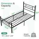 Novilla Twin Bed Frame with Headboard and Footboard, 14 Inch Metal Platform Bed Frame, Under Bed Storage, Strong Metal Slats Support, Mattress Foundation No Box Spring Needed