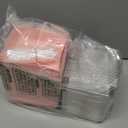 50 Pack Small Clear Treat Boxes - Dessert Boxes To Go - 5Inch Disposable Paper Mini Containers for Cookie, Cake Slice, Charcuterie, Bakery, Pastry, Strawberry, Baked Goods Packaging (Pink)