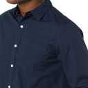 Amazon Essentials Men's Long-Sleeve Regular-fit Stretch Poplin Shirt (Blue, S)