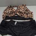 Yonique Womens Plus Size Bikini High Waisted Swimsuits Two Piece Bathing Suits Tummy Control Swimwear Leopard and Black 22Plus