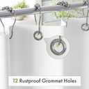 Amazer Long Shower Curtain Liner Washable 72x80 Inches, White Shower Liner Fabric with 2 Bottom Stones, Waterproof 2-in-1 Shower Curtain and Liner, 12 Grommet Holes, 120 GSM, White