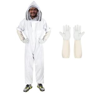 ISIVBPEP Bee Suit for Men Women, Bee Keeper Suite with Beekeeping Gloves, Beekeeping Suit with Veil Hood, Fully Body Durable Beekeeper Suite, Suitable for Professional Beekeepers and Beginners（XXL）