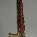 Humaira Nautical Walking Stick Men Derby Canes and Wooden Walking Stick for Men and Women 36" Brown Ebony Brass T Shape Handle in Golden Tone Natural Wood Unisex Cane.