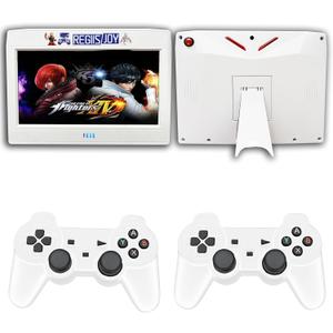 30000 in 1 Handheld Portable Arcade Game Console with HD Screen Mini Pandora Box 70S 2.4GHZ Wireless Controllers Search/Hide/Save/Load/Pause Games (White)