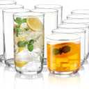Kyraton Drinking Glasses Set of 12, PET Clear Plastic Highball Glasses 14oz & Whisky Cocktail Glasses Set 11.5oz, Heavy Duty Unbreakable Water Glasses Cup Tumbler Glassware for Beer, Juice, Milk