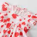 RJXDLT Toddler Dress Baby Girls Cotton Linen Ruffle Sleeve Tiered Swing Casual Summer Boho Dresses 690 Pink Heart 130