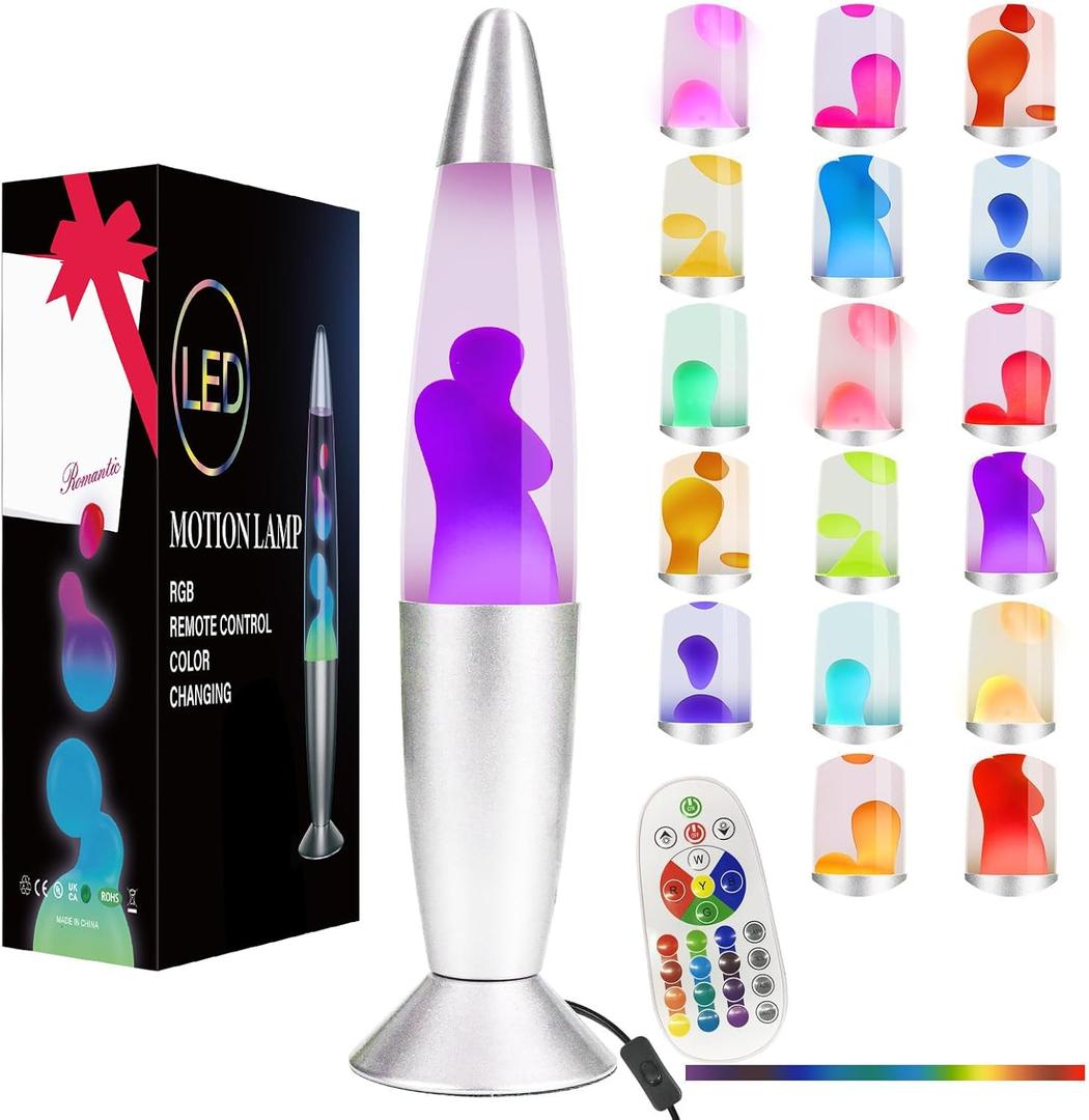 Liquid Motion Lamps with Remote 17 Color Changing Night Light 16 Inch LED Table Lamp Relaxing Liquid Light for Kids Adults Teens Room Decor Light Mood Lamp Classic Christmas Birthday Gift (Large)