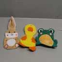 XIUGOAL Dog Toys to Keep Them Busy, 3 Pack No Stuffing Interactive Dog Toys with Crinkle, Squeaky Puppy Chew Toys for Small, Medium Breeds (BUNNY & DUCK & FROG)