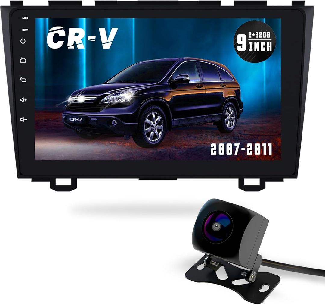 Car Stereo Radio for Honda CRV 2007 2008 2009 2010 2011,9inch IPS HD Touch Screen, Wireless CarPlay Andriod Auto Bluetooth WiFi GPS Navigation 4-Core2GB+32GB Car Stereo Radio for Honda CRV 2007 2008 2009 2010 2011,9inch IPS HD Touch Screen, Wireless CarPlay Andriod Auto Bluetooth WiFi GPS Navigation 4-Core2GB+32GB