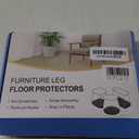 Ansible 24 Pcs Chair Leg Floor Protectors Square, Silicone Felt Furniture Leg Pads Caps Covers for Hardwood Floors (Fit:1-1/16" to 1-5/8") (Clear)