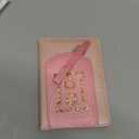 Slohif Passport Holder Initial Lugguage Tag Set Suitcase Cover Wallet Case for Travel Women - Leather Letter Passport Book Personalized Organizer Card Protector Sleeve Essentials Slim Carrier Red S (Pink)