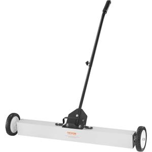VEVOR 55Lbs Rolling Magnetic Sweeper with Wheels, 36-inch Large Magnet Pickup Lawn Sweeper with Telescoping Handle, Push-Type Magnetic Pick Up Sweeper, Easy Cleanup of Workshop Yard Garage