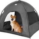 Cat and Dog Outdoor Waterproof Tent House - Indoor/Outdoor Cave Nest Bed for Small Dogs, Cats, Bunnies - Washable (Gray, Large)