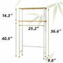 LiSHELF Bamboo Over The Toilet Storage Shelf 2-Tier Bathroom Organizer Rack Freestanding Above Toilet Shelves Space Saver for Small Bathroom, Laundry, White