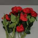 JUSTOYOU 10Pcs Artificial Roses Flowers, Realistic Blossom Roses, Real Touch Silk Rose, Single Fake Flower Long Stem Bouquets for Home Wedding Party Decoration (Red)