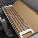 Hershii Tension Shelf Expandable Rod Closet System Heavy Duty Clothes Hanger Adjustable DIY Garage Bathroom Kitchen Storage Organizer Shoe Rack, Plant Stand, Bookshelf (46.85 - 75 inches, Ivory)