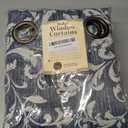 jinchan Blackout Curtains for Bedroom, Blue Scroll Floral Patterned Curtains 84 Inch Length for Living Room, Farmhouse Vintage Art Deco Drapes, Thermal Insulated Window Curtains Grommet 2 Panels