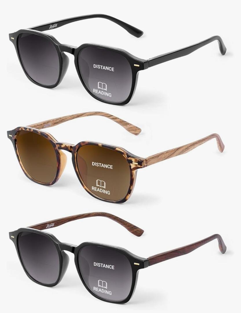 LADEESSE Reading Sunglasses for Women, Stylish Reading Glasses, Lightweight Square Readers for Men & Women -1.25