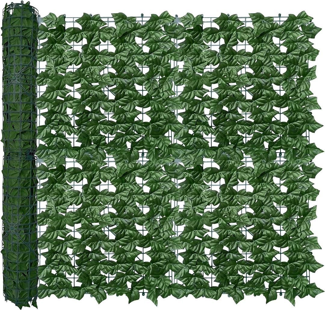 Artificial Ivy Privacy Fence Wall Screen,40X160 in UV-Anti Faux Greenery Backdrop Ivy Vine Leaf Hedges Fence Panels for Patio, Balcony, Garden, Backyard Indoor Outdoor Green Wall Decor