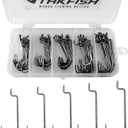 THKFISH 50pcs/100pcs/box Offset Worm Hook Fishing Hook Set Dropshot Hook Set Rubber Fish Jigs Fishing Kit # 2# 1 1/0 2/0 3/0 (five sizes-50pcs)