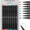 Mr. Pen- Felt Tip Pens, Assorted Colors, 8 Pack, 0.7mm, Bible Journaling Pens, Fine Felt Tip Pens Fine Point, Journaling, Note Taking, Fast Dry, Writing (Essential Brights)