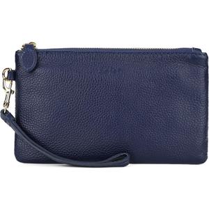 befen Genuine Leather Wristlet Clutch RFID Blocking Bag Cell Phone Wallet Purse Wristlet Wallet Purses and Handbags for Women (Style02-nave Blue)