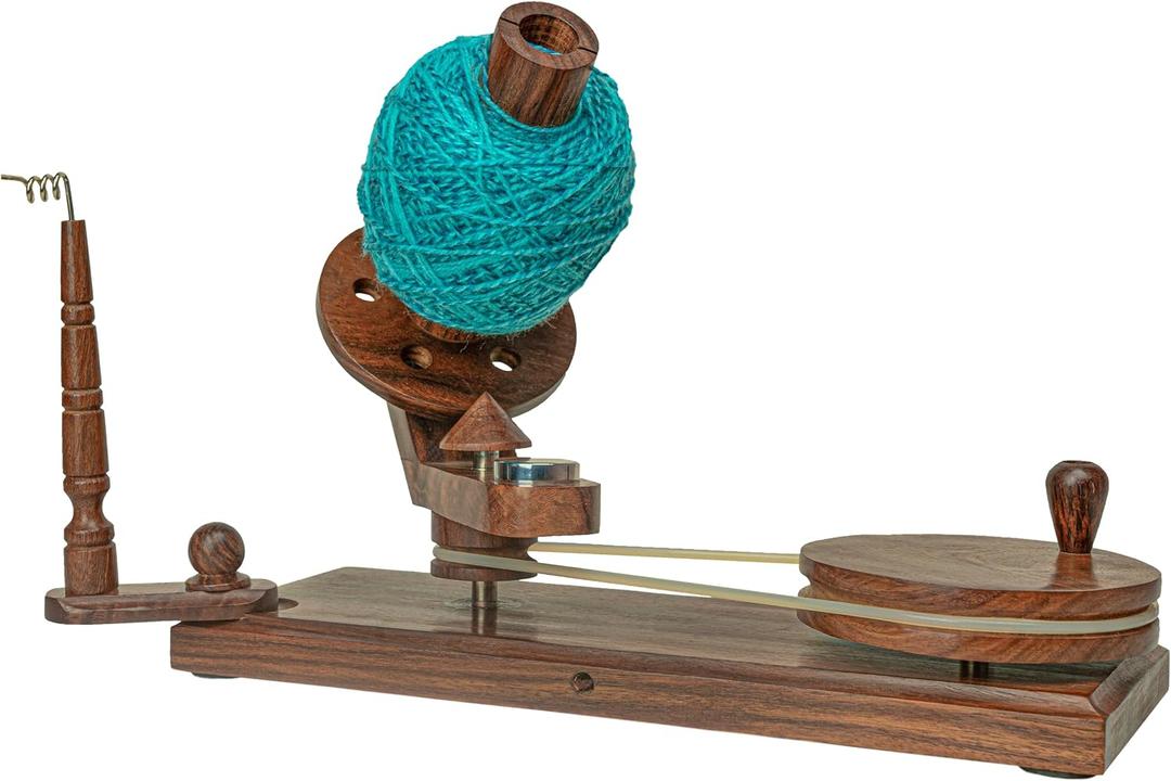 Wooden Yarn Cake Winder - Elegant Handmade Yarn Winder for Crocheting, Yarn Winder Large Capacity, Yarn Spinner for Crocheting (R-Winder)