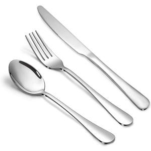 Silverware Set,SANTUO Stainless Steel Knives Spoon Forks Set for Home, Kitchen and Restaurant, Mirror Polished& Dishwasher Safe (18pcs Silverware Set)