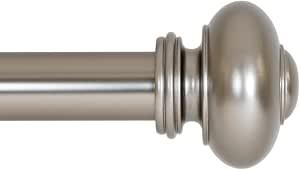 Ivilon Drapery Window Curtain Rod - Knob Design, 1 Inch Rod, 48 to 86 Inch. Satin Nickel