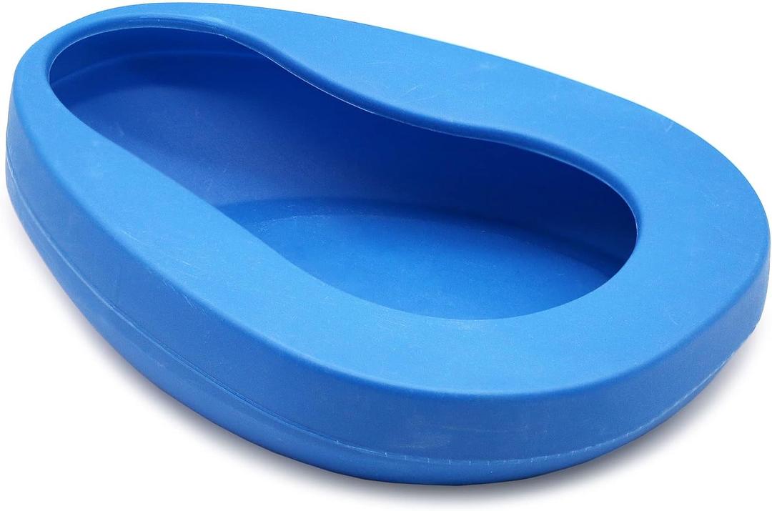 DMI Bedpan for Bariatric Adults with No Spill or Splash Design, FSA/HSA Eligible, Blue (1 Count (Pack of 1))