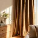 96 Inch Long Gold Brown Velvet Blackout Curtains 2 Panels Elegant Boho Heavy Pinch Pleated Drapes for Living Room Bedroom,Crushed Room Darkening Soundproof Thermal Window Panels for Winter Decor