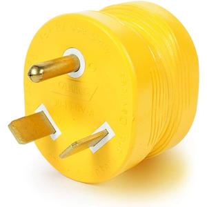 Camco PowerGrip 30AM/15AF Camper/RV Electrical Adapter | Features 30-Amp Male & 15-Amp Female Connections | Designed w/Non-Slip Grooves & Contoured Ends for Easy Removal | Rated for 125V/1875W (55233)