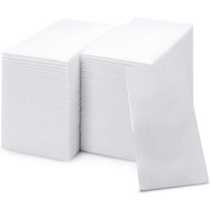 50 Paper Towels Cloth-Like Hand Tissue Paper Napkins, Disposable Hand Towels for Bathroom Guests, Disposable Face Towel for Guest, Washcloths or Dinner Napkin, Made in USA, White (50 Count (Pack of 1), White - Premium Soft)