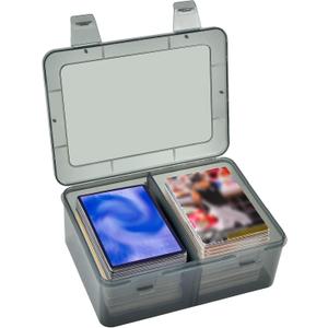 Card Case Holder Compatible with Baseball Football Sports Game, Trading Cards Storage Also for PM TCG/for MTG/for C.A.H/for Topps Display Collector Organizer(Box Only) Gray (Grey)