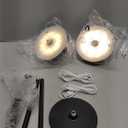 Cordless LED 12" Small Table Lamps Set of 2, Modern Portable Desk Lamp, 3 Color Dimming Rechargeable Battery Lights for Bedroom, Outdoor, Restaurant, Bedside, Baby Night Light, Gifts (Black)