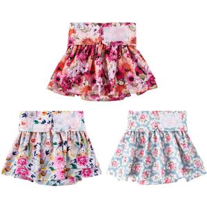 CuteBone Female Dog Diapers with Skirts 3 Pack Reusable Puppy Dresses Pants for Heat Cycle Period, Size: M