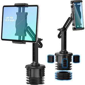 KDD Car Cup Holder Tablet Mount, Long Adjustable Arm Tablet iPad Stand Holder for Car Truck SUV Mount, Universal Car Cup Cradle Phone Stand Fit for iPad Pro, Galaxy, Switch, Travel Accessories