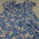 Floerns Women's Plus Size Floral Print Tie Front Square Neck Slit Hem Midi Dress Blue Flower XXXL 22