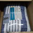 Comfort Spaces Quilt Set Trendy Casual Fun, Vibrant Color Design, Hypoallergenic All Season, Lightweight Coverlet Bedspread Cozy Kids Bedding & Sham Twin/Twin XL Verone White Blue Stripe 2 Piece