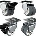 2 inch Swivel Caster Wheels Set of 4 Total Capacity 880 lbs Heavy Duty Casters for Furniture No Noise TPR Wheels with Screws