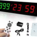 Digital Days Countdown Timer Clock,Retirement Countdown Calendar up to 999 Days,Count Timing Up Stopwatch,LED Wall Clock with Remote Control for Wedding Birthday Event Sports Vacation Examination (Green+red)