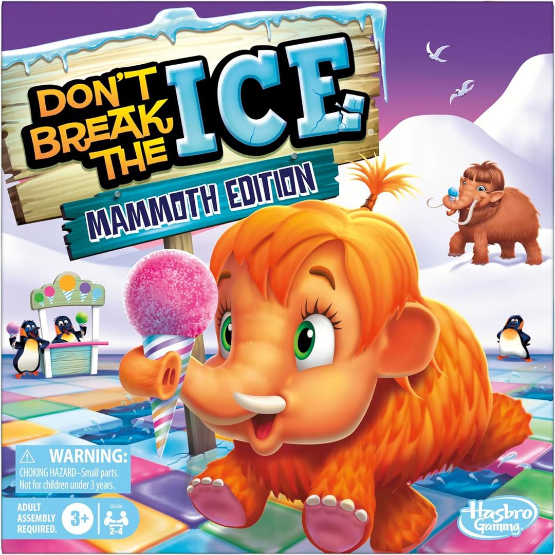 Hasbro Gaming Dont Break The Ice Mammoth Edition Board Game | Ages 3 and Up | 2 to 4 Players | Preschool and Kids Games 