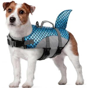 Kuoser Dog Life Jacket with Shark Fin, Ripstop Durable, Blue XS | High Float 600D Oxford Ripstop for Durability, Shark Fin Design Visible & Cute, Pet Life Vest for Swimming, Boating, Beach