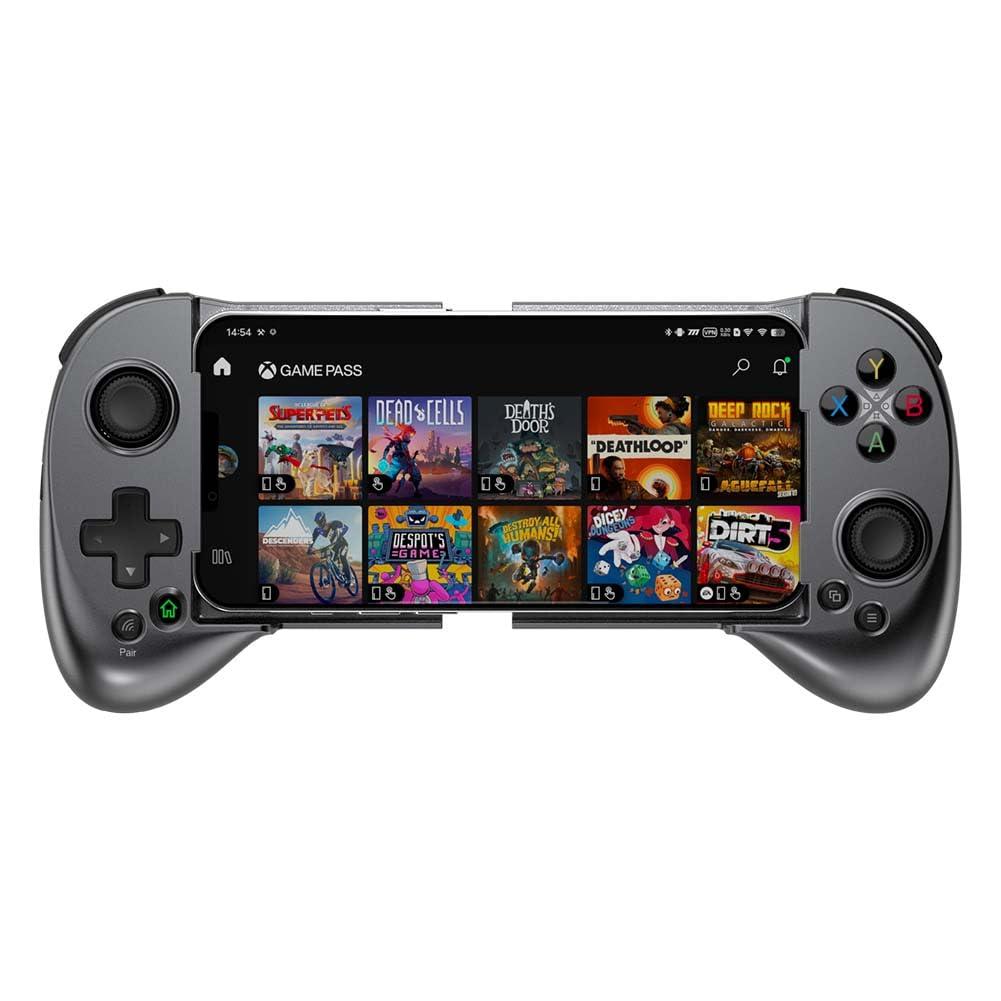 ShanWan Mobile Game Controller for iphone/Android with PHONE CASE Support, Bluetooth Wireless Gamepad - PS Remote Play, Xbox Cloud, Steam Link, GeForce NOW, MFi Arcade Games-Long Battery Life (Silver)