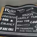 Black and White Kitchen Rugs,Non Skid Washable Microfiber mats for Kitchen Floor,Kitchen Rules Theme Cushioned Runner Rug Decor 17x30 small rug, 17x47 big rug