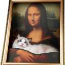 Themed Cardboard Cat House with Scratcher, Mona Lisa Cat Bed, Home Decor, 3-in-1 3D Kitten Houses & Condos for Indoor Cats, Easy Setup Hideout for Small Animals, Novelty Gift for Cat Pawrent
