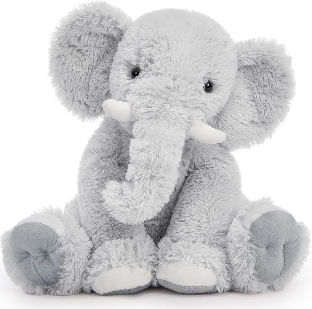 Toys Studio 19.6 Inch Stuffed Elephant Giant Plush Grey Elephant Stuffed Animal for Kids Gift for Girls Birthday Christmas Valentine's Day Themed Party Decorations
