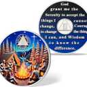 2 x 2 Year Sobriety Coin - Bonfire Society AA/NA Chip Medallion - Sober Group Recovery Gift for Men & Women in Narcotics & Alcoholics Anonymous
