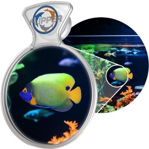 FL!PPER Flipper DeepSee Viewer MAX 5" Coral and Fish Magnifier for Reef Tank and Freshwater Aquarium Photography and Videography - Magnetic Magnifying Glass (Clear)
