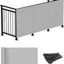 Windscreen4less 2.5' x 15' Balcony Privacy Fence Screen Mesh Windscreen Fencing Shield Cover for Apartment Deck Patio Yard Porch Pool Railings, Gray